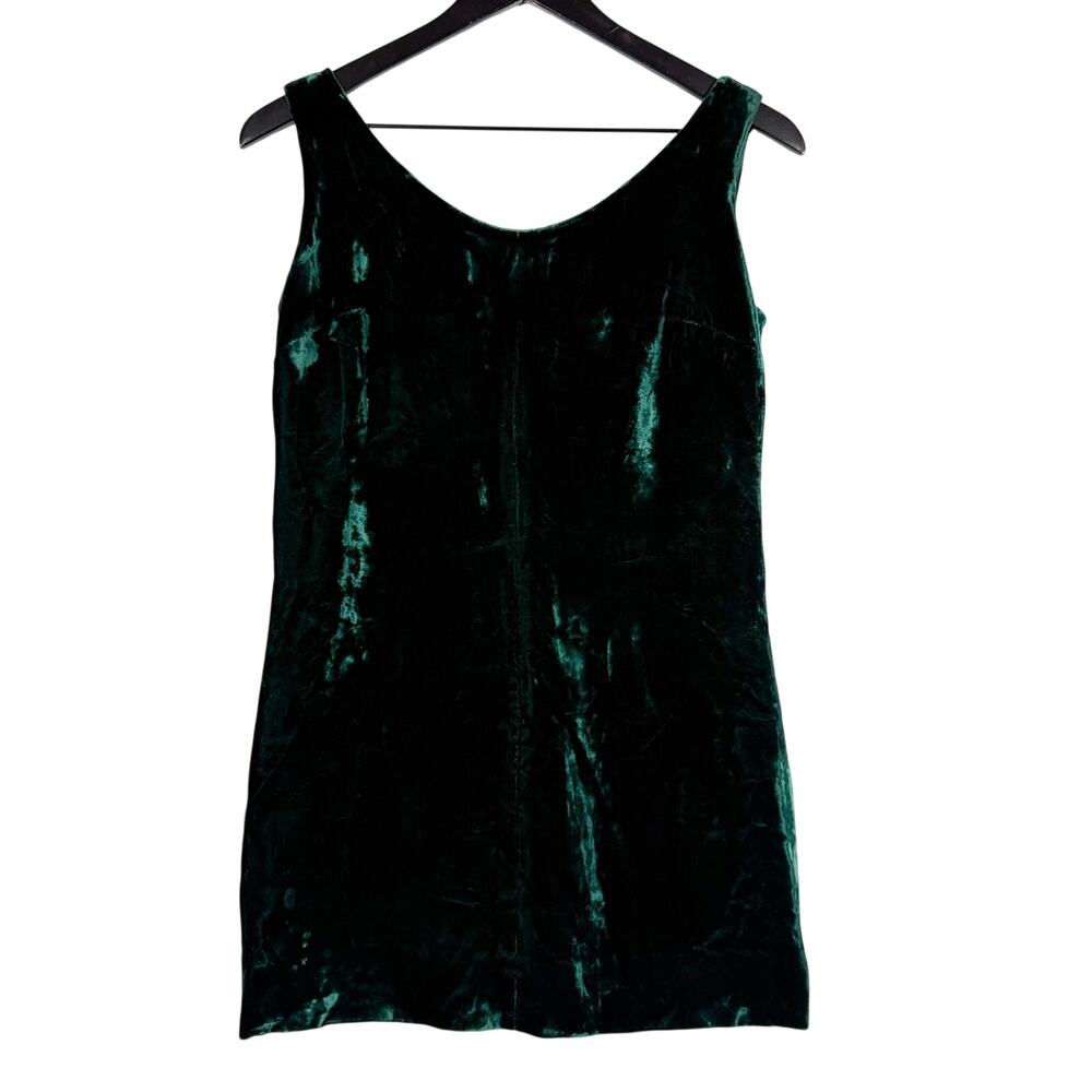Vintage 1950s 1960s Green Velvet Mini Shift Dress Womens - Fits Small Best